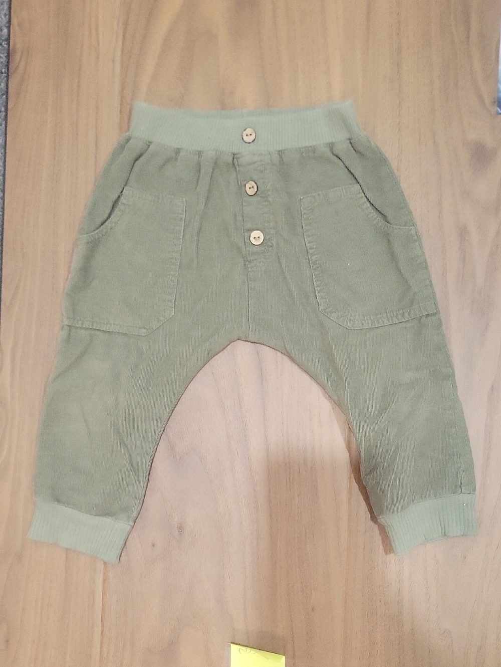 Wild Wawa Olive Green Corduroy Harem Style Pants 12-18m